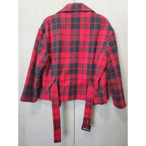 The Limited Vintage Open Front Belted Plaid Wool Blend Jacket Size Medium/Large - Picture 9 of 9